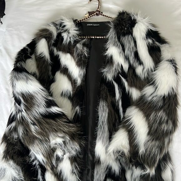 Multi coloured faux fur jacket, size L - Picture 1 of 1